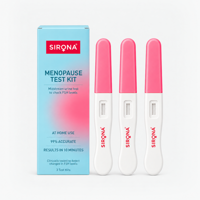 Sirona Menopause Test Kit – 99% Accurate Midstream Urine FSH Detection, 3 Tests per Kit