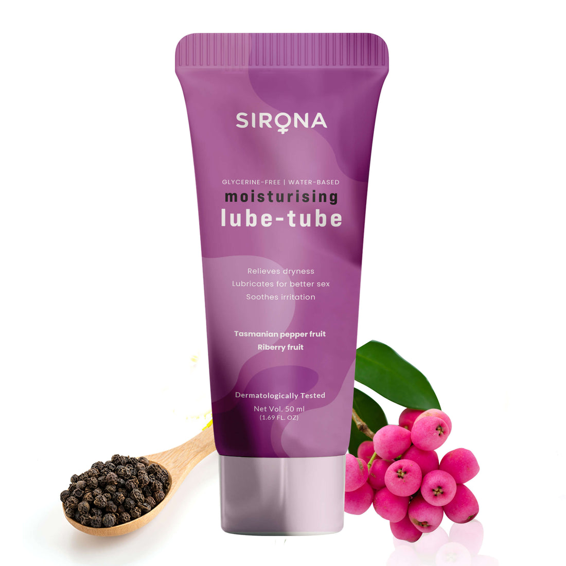 Sirona Lube Tube | Glycerine Free Lubricant, Lube for Sensual Massage &amp; Lubrication, Water-Based, Dermatologically Tested - 50ml