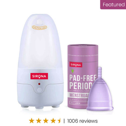 Period Cup Care Kit - Cup With Menstrual Cup Sterilizer (Kills 99% Germs in 3-Minutes)