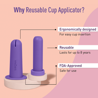 Reusable Menstrual Cup Applicator with Strawberry Lube