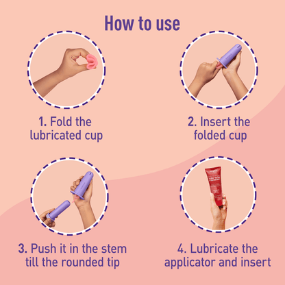 Reusable Menstrual Cup Applicator with Strawberry Lube