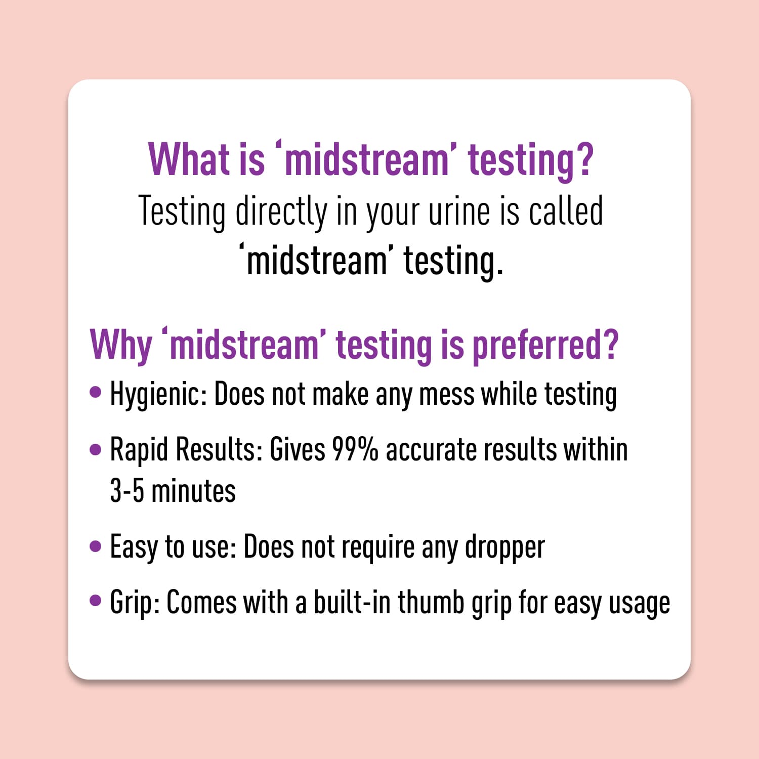 SIRONA PregRx Midstream Pregnancy Test Kit | One Step Home Pregnancy Test, 99% Accurate Results, Mess-Free, Easy-to-Use