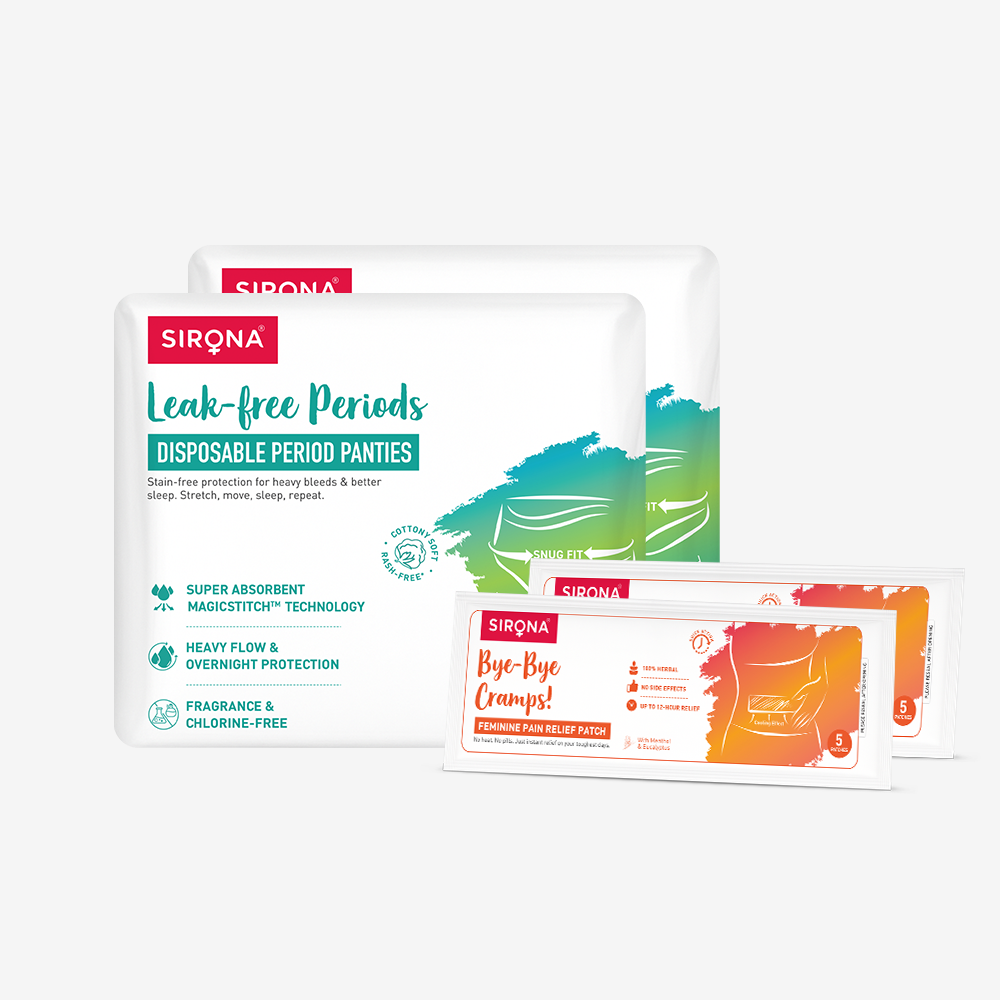 Disposable Period Panties &amp; Pain Relief Patch Combo