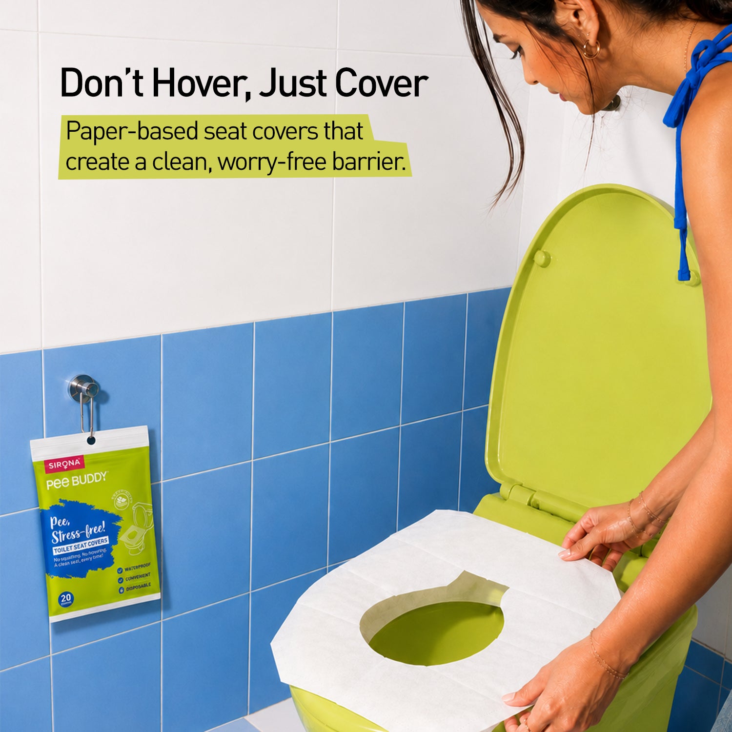 PeeBuddy Disposable Toilet Seat Covers (Pack of 20 Covers)