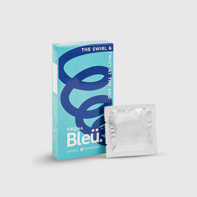 Bleu Spiral Vegan Condoms (1 Pack of 8)