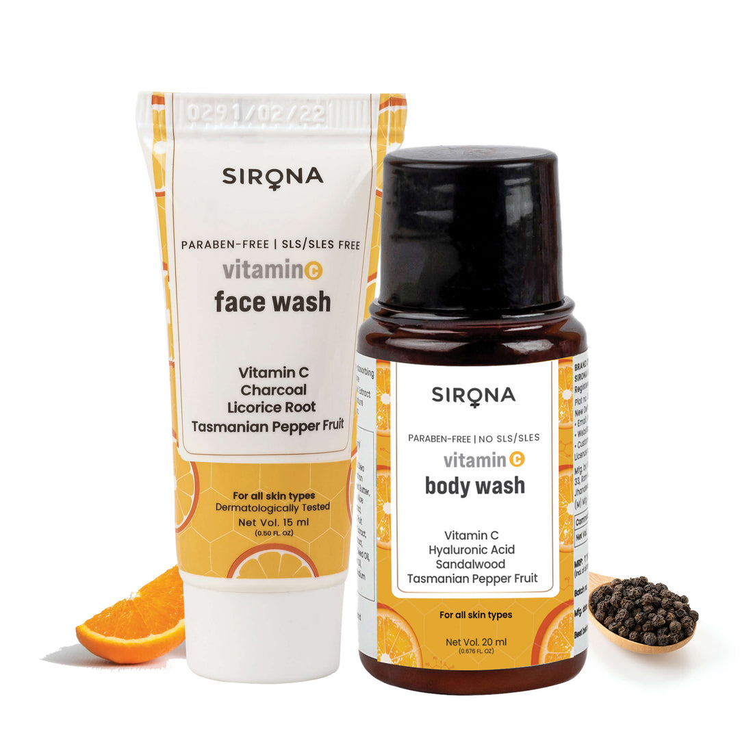 Mini Vitamin C Body Wash + Mini Vitamin C Face Wash
