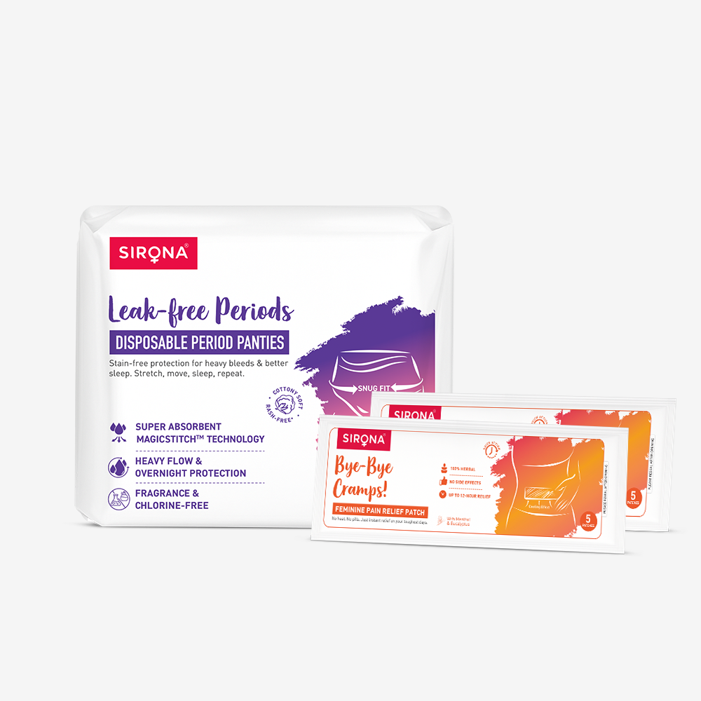 Disposable Period Panties &amp; Pain Relief Patch Combo