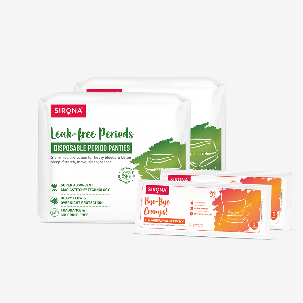 Disposable Period Panties &amp; Pain Relief Patch Combo