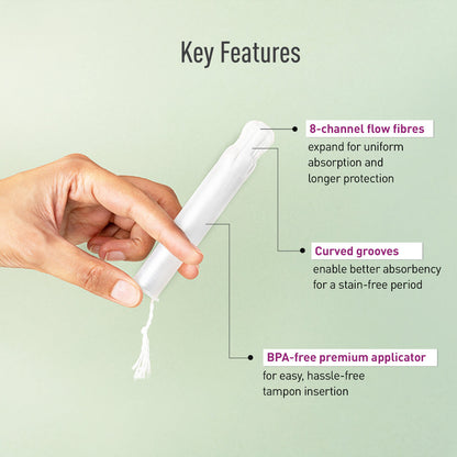 Sirona Applicator Tampons for Normal Flow | BPA-free Tampon Applicator, Ultra Soft, FDA Approved, Dermatologically tested - (16 Pcs)
