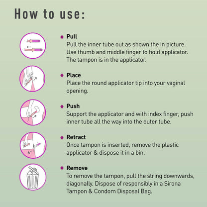 Sirona Applicator Tampons for Normal Flow | BPA-free Tampon Applicator, Ultra Soft, FDA Approved, Dermatologically tested - (16 Pcs)