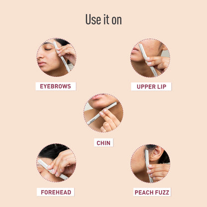 Sirona Blink and Glow Facial Razor | Painfree Facial Hair Removal for Women, Razor for Eyebrow, Upper Lip, Forehead, Chin and Sideburns, Reusable (Pack of 3)