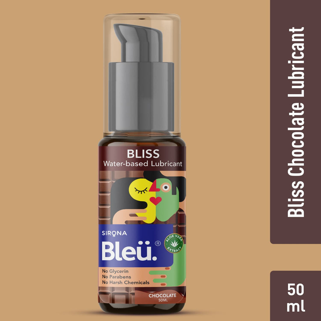 Bleu Bliss Lubricant - Chocolate Flavour | 100% Water-based Lube | Aloe Vera &amp; Cucumber Extracts | Paraben-free | No harsh chemicals - 50ml