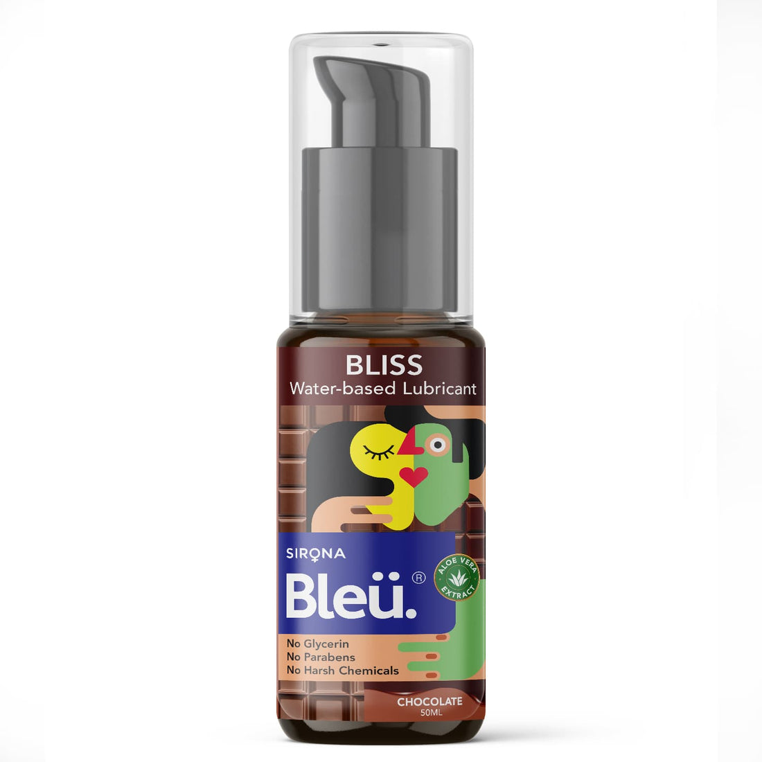 Bleu Bliss Lubricant - Chocolate Flavour | 100% Water-based Lube | Aloe Vera &amp; Cucumber Extracts | Paraben-free | No harsh chemicals - 50ml