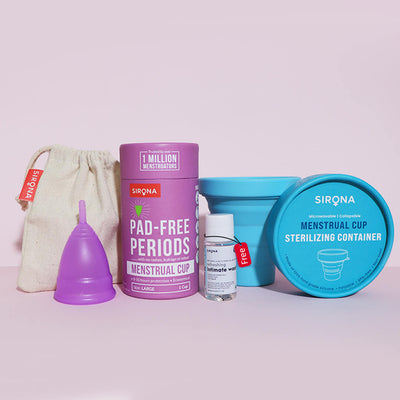 Menstrual Cup &amp; Sterilizer Kit - FREE Mini Intimate Wash