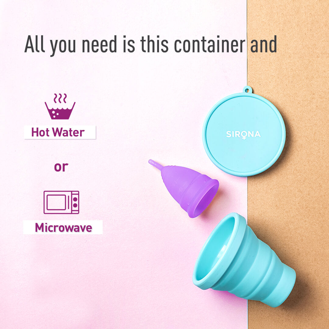 Menstrual Cup &amp; Sterilizer Kit - FREE Mini Intimate Wash