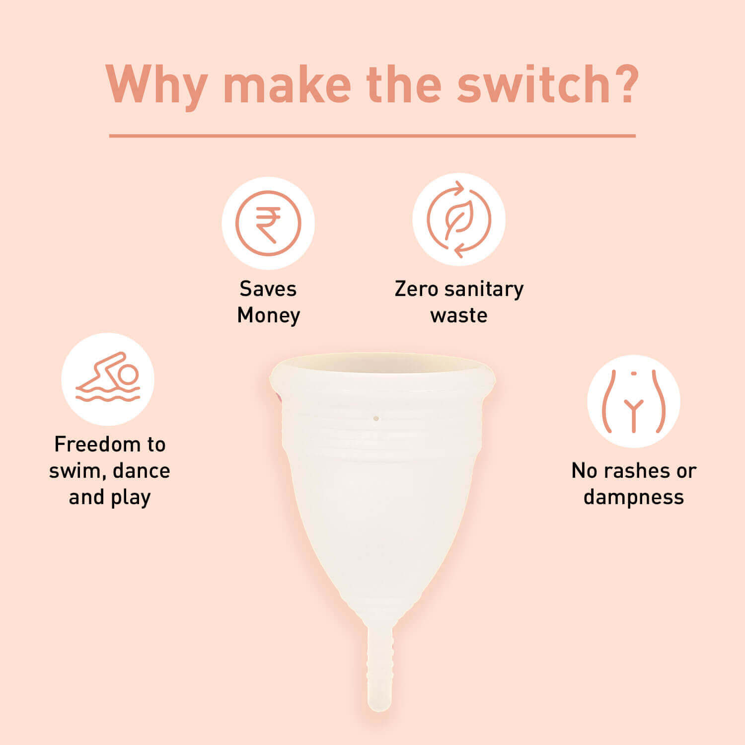 Sirona Reusable Menstrual Cup with Menstrual Cramp Relief Oil (9 ml)
