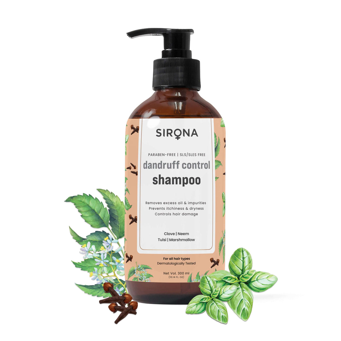 Dandruff Control Shampoo with Marshmallow, Neem &amp; Tulsi (300ml)