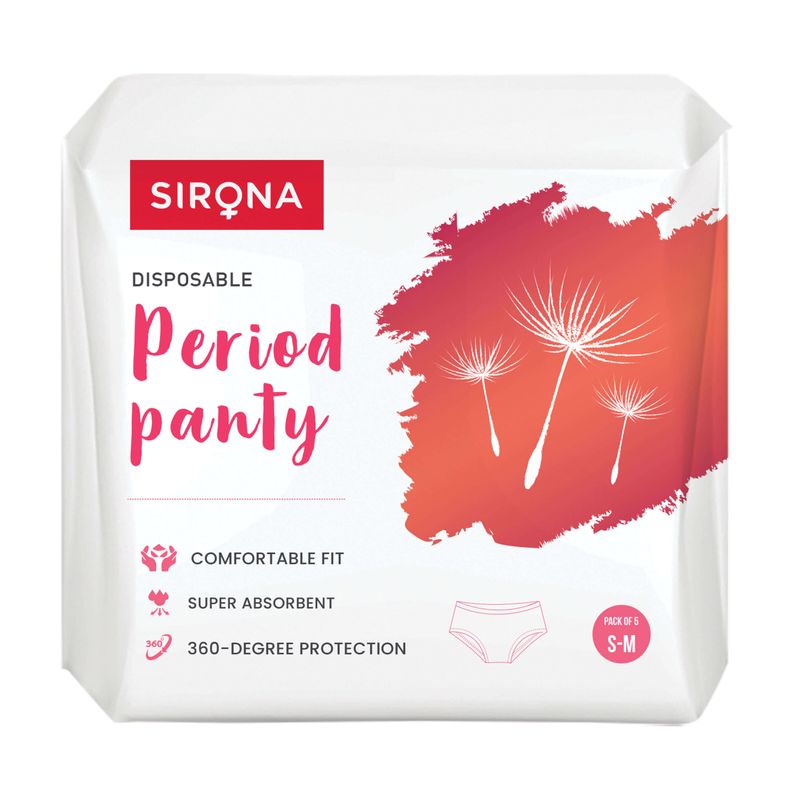 Disposable Period Panties for Women | Comfortable Fit, Super Absorbent, 360-Degree Protection, Leakproof, 12 Hour Protection - Pack of 5