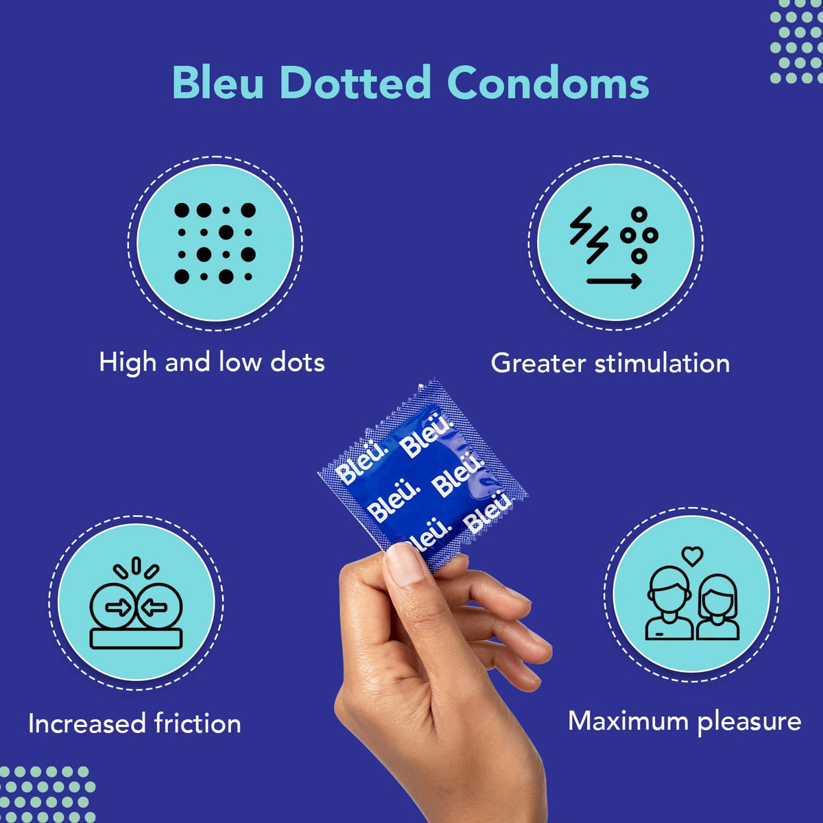 Bleu Dotted Vegan Condoms (1 Pack of 8)