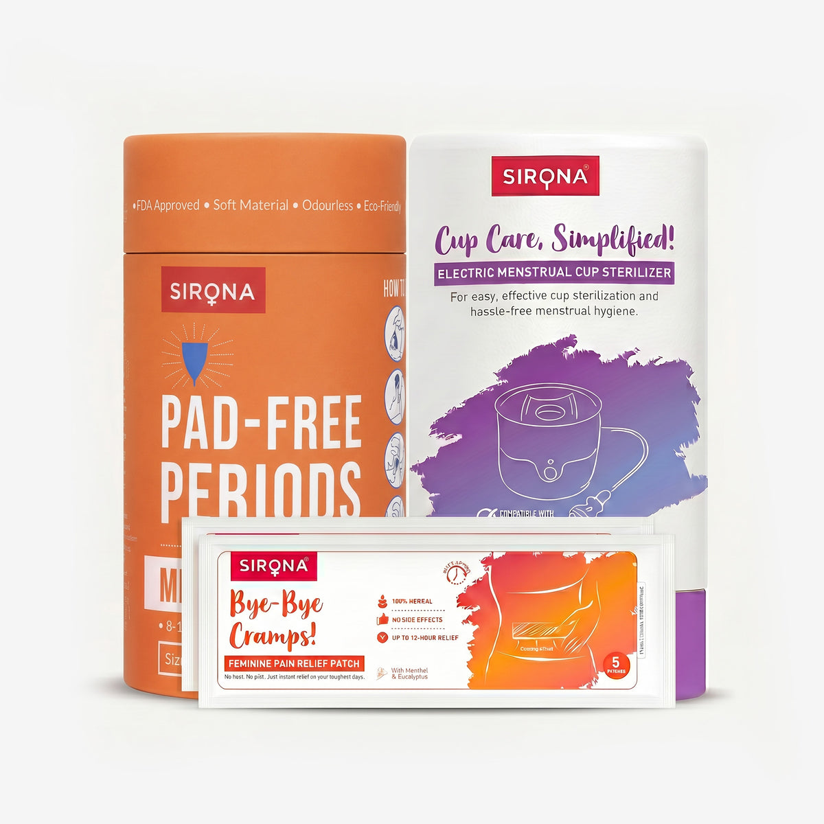 Menstrual Cup | Electronic Sterilizer | Pain Relief Patches
