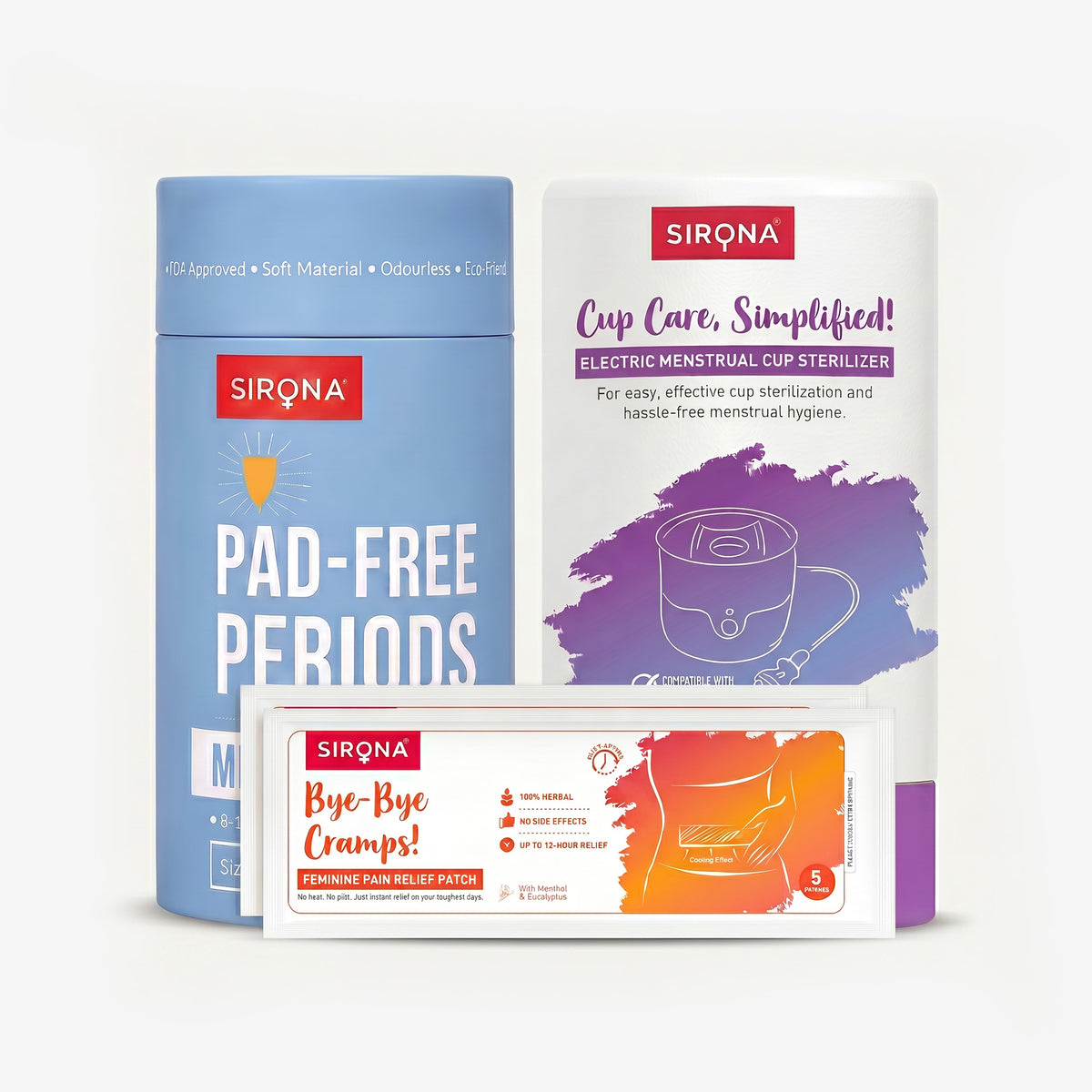 Menstrual Cup | Electronic Sterilizer | Pain Relief Patches