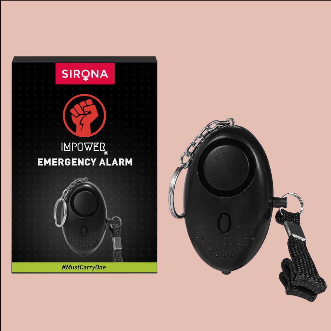 Sirona Impower Emergency Alarm for Women | 130 DB Sound, LED Light, Multi-Purpose, Easy-to-Carry, Light &amp; Portable, High Powered, SOS Alarm