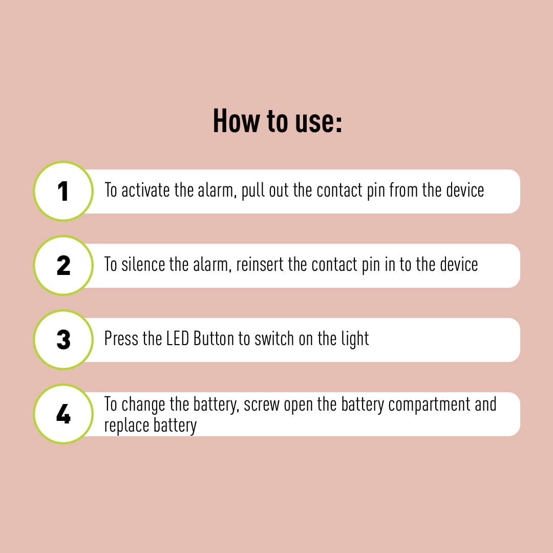 Sirona Impower Emergency Alarm for Women | 130 DB Sound, LED Light, Multi-Purpose, Easy-to-Carry, Light &amp; Portable, High Powered, SOS Alarm