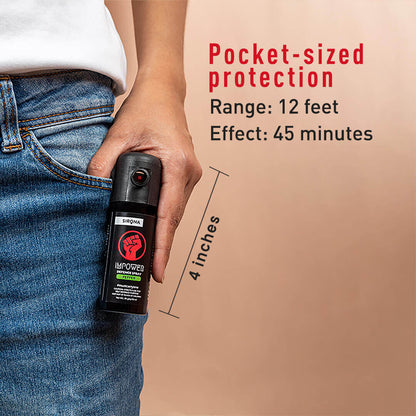 Sirona IMPOWER Self Defence Pepper Spray for Woman | 12 Feet Range, Effect for 45 Mins, Non-Toxic, Pocket Size, One Hand Use, Easy-to-Carry - (55ml)