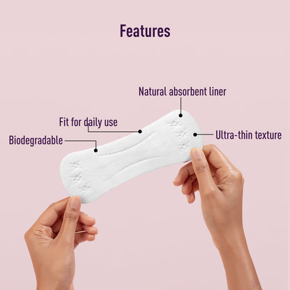 Sirona Dry Comfort Daily Use Panty Liners | Cotton Panty Liner Pads for Women, Leakproof, Toxin Free, Up to 8 Hr Protection - 4 Liners