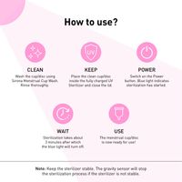 Sirona Menstrual Cup UV Sterilizer | Kills 99% germs in 3 Minutes, Rechargeable, Travel-Friendly, Automatic Power Cut, Portable, Hygienic - Pack of 1 Unit