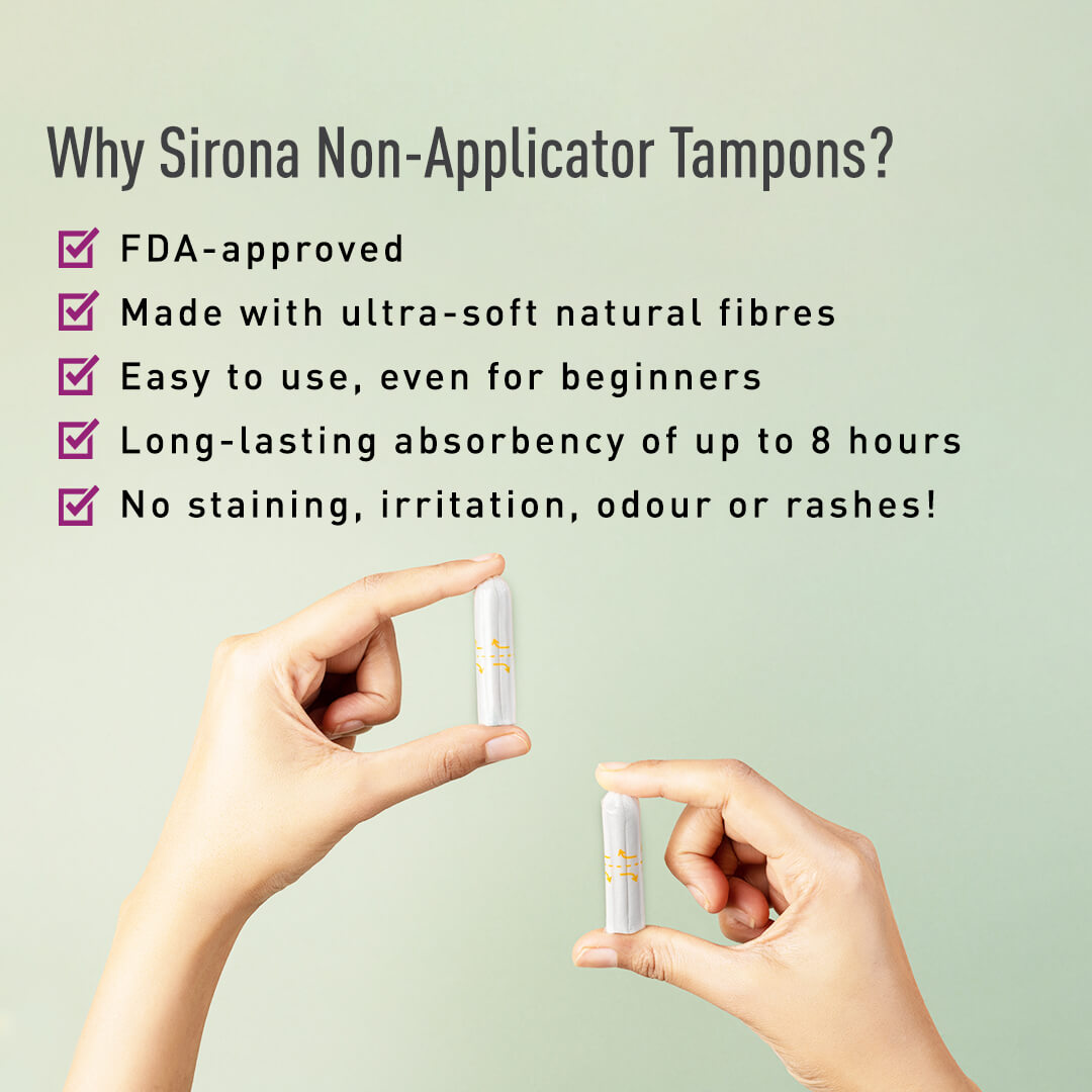 Sirona FDA Approved Natural Biodegradable Tampons - For Regular Flow | Made in Europe | Safe to use | Highly Absorbent | Ultra Soft