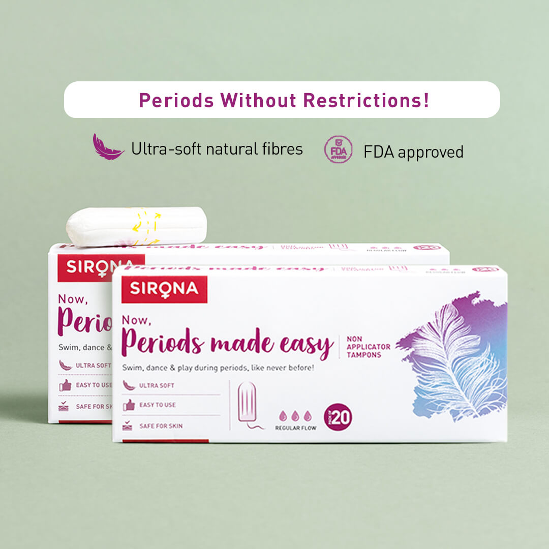 Sirona FDA Approved Natural Biodegradable Tampons - For Regular Flow | Made in Europe | Safe to use | Highly Absorbent | Ultra Soft