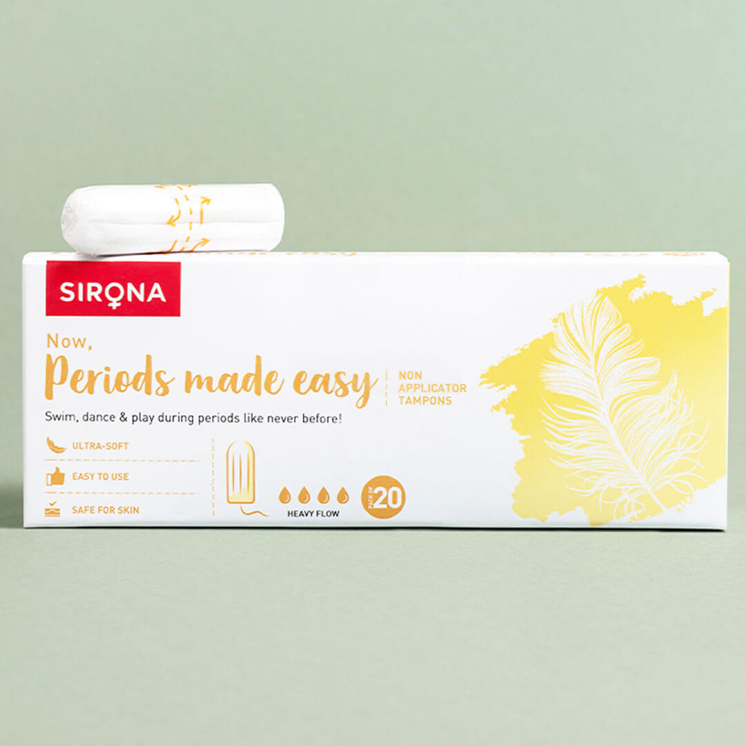 Sirona FDA Approved Natural Biodegradable Tampons - For Heavy Flow | Made in Europe | Safe to use | Highly Absorbent | Ultra Soft
