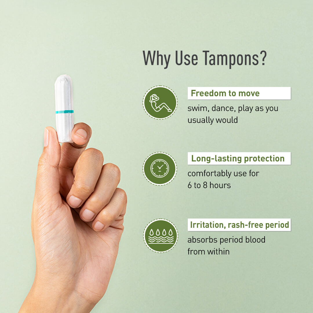 Sirona 100 % Organic Cotton Tampons for Heavy Flow , Biodegradable Tampon, Ultra Soft &amp; Leak Proof, FDA Approved, Toxin Free - (18 Pcs)