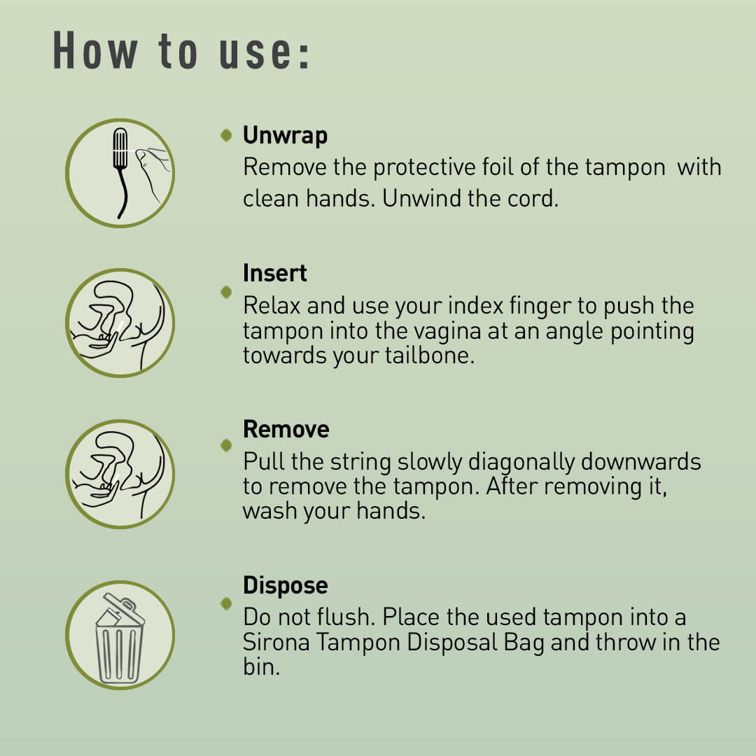 Sirona 100 % Organic Cotton Tampons for Heavy Flow , Biodegradable Tampon, Ultra Soft &amp; Leak Proof, FDA Approved, Toxin Free - (18 Pcs)