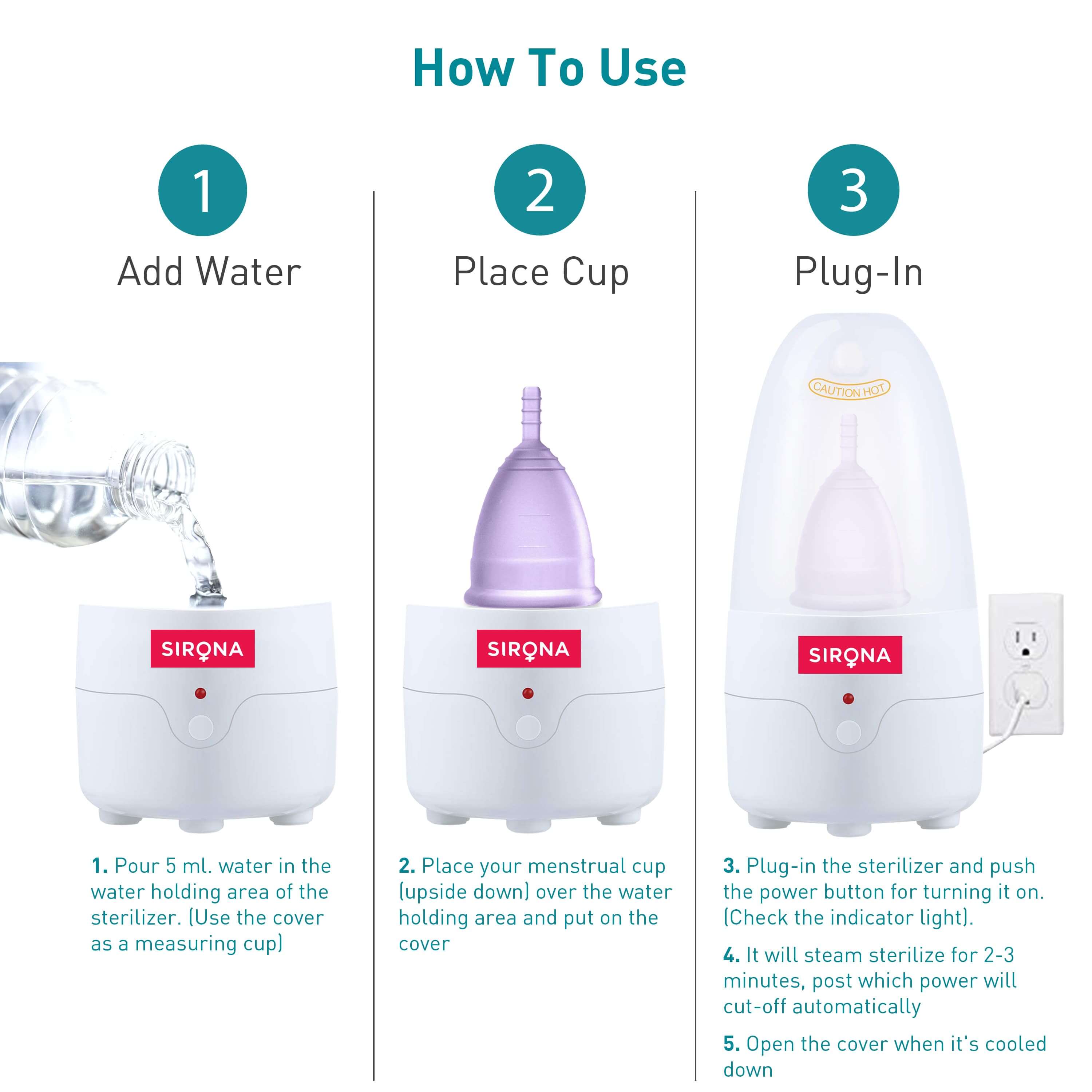 Period Cup Care Kit - Cup With Menstrual Cup Sterilizer (Kills 99% Germs in 3-Minutes)