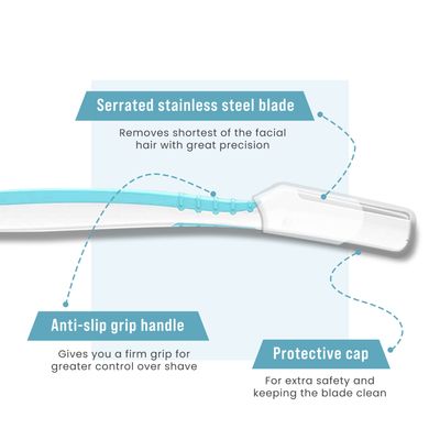 Sirona Reusable Eyebrow &amp; Face Razor for Women | Painless Facial Hair Removal for Women, Razor for Eyebrow, Upper Lip, Forehead &amp; Chin - (Pack of 2)