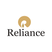 Reliance logo with a gold circle and text on a white background