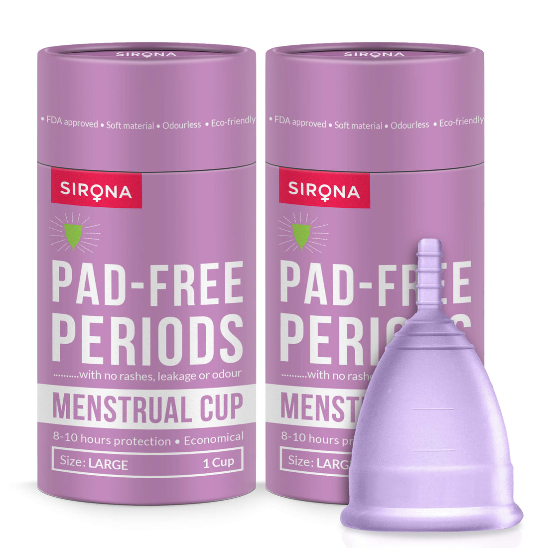 Reusable Menstrual Cup Duo- Odour &amp; Rash Free, Leakage Proof, Ultra Soft &amp; Comfortable (Pack of 2)
