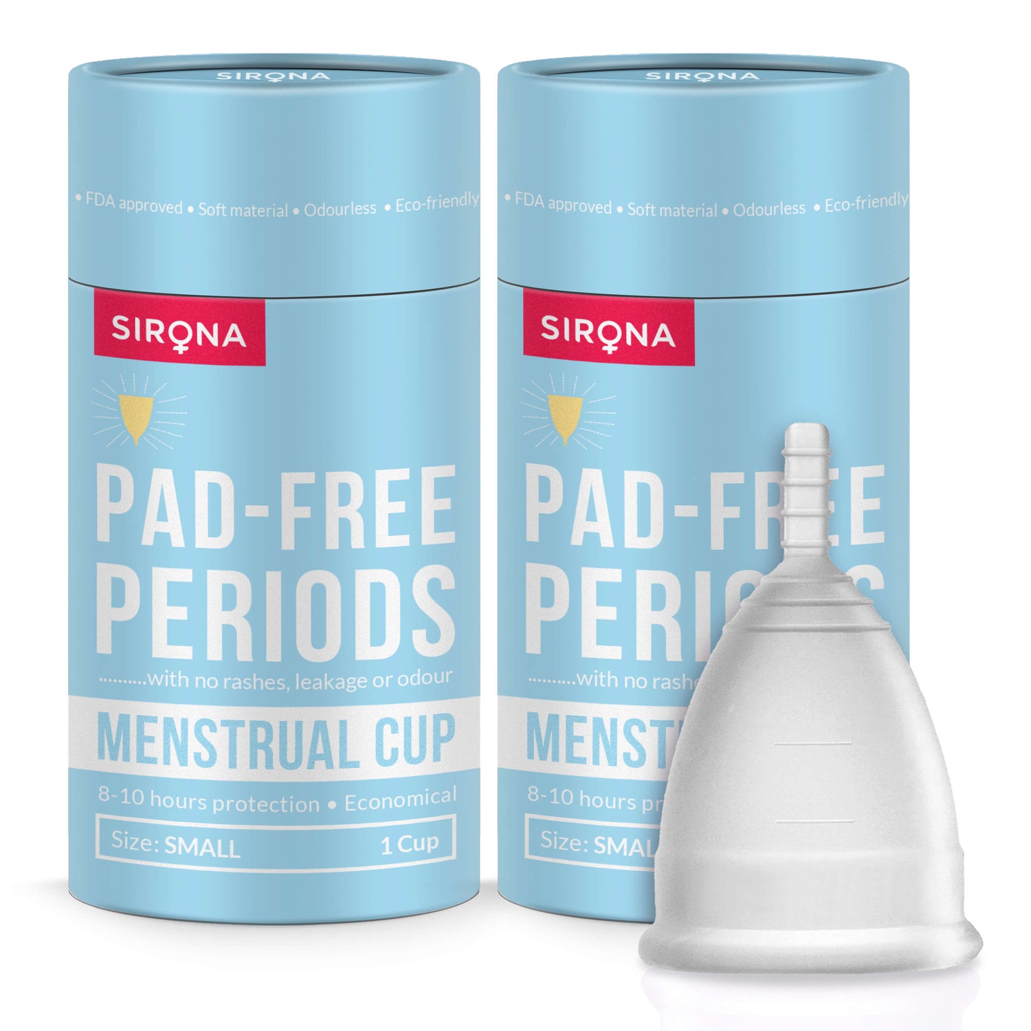 Reusable Menstrual Cup Duo- Odour &amp; Rash Free, Leakage Proof, Ultra Soft &amp; Comfortable (Pack of 2)
