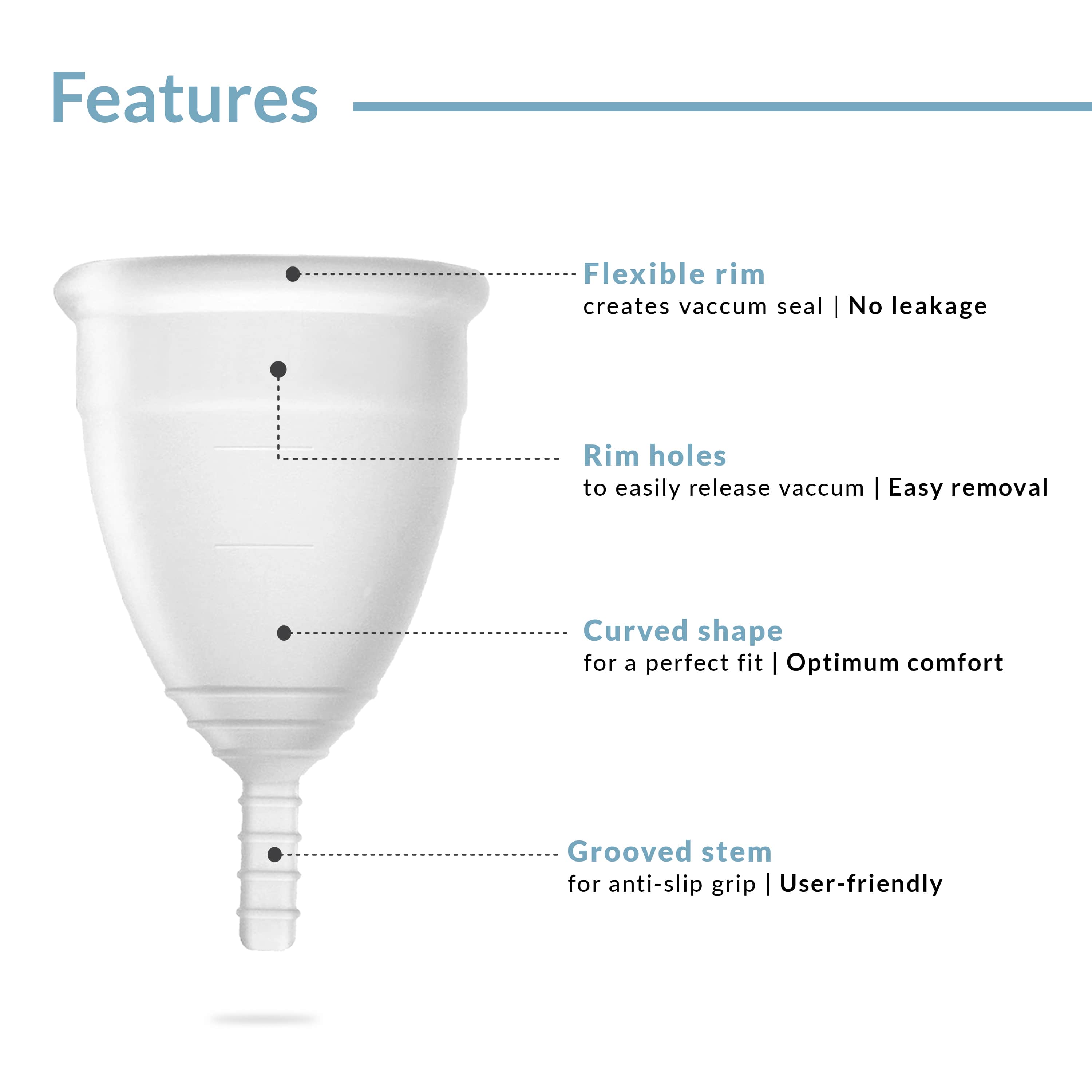Reusable Menstrual Cup Duo- Odour &amp; Rash Free, Leakage Proof, Ultra Soft &amp; Comfortable (Pack of 2)
