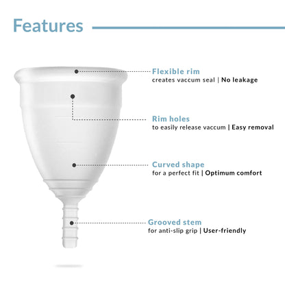 Reusable Menstrual Cup Duo- Odour &amp; Rash Free, Leakage Proof, Ultra Soft &amp; Comfortable (Pack of 2)