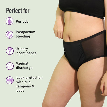 Reusable Period Panty for Women | Manage Heavy Flow, Leakproof, For Postpartum Bleeding &amp; Vaginal Discharge (Pack of 1)