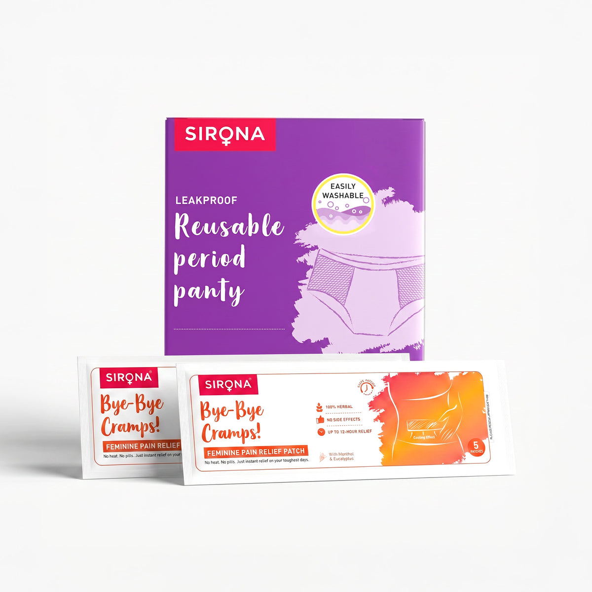 Reusable Period Panty | Cramp Relief Patches Combo