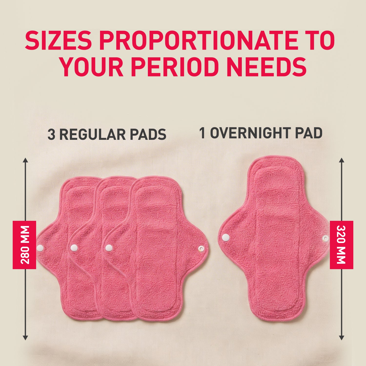 Reusable Sanitary Pads (1 Pack of 4 Pads)