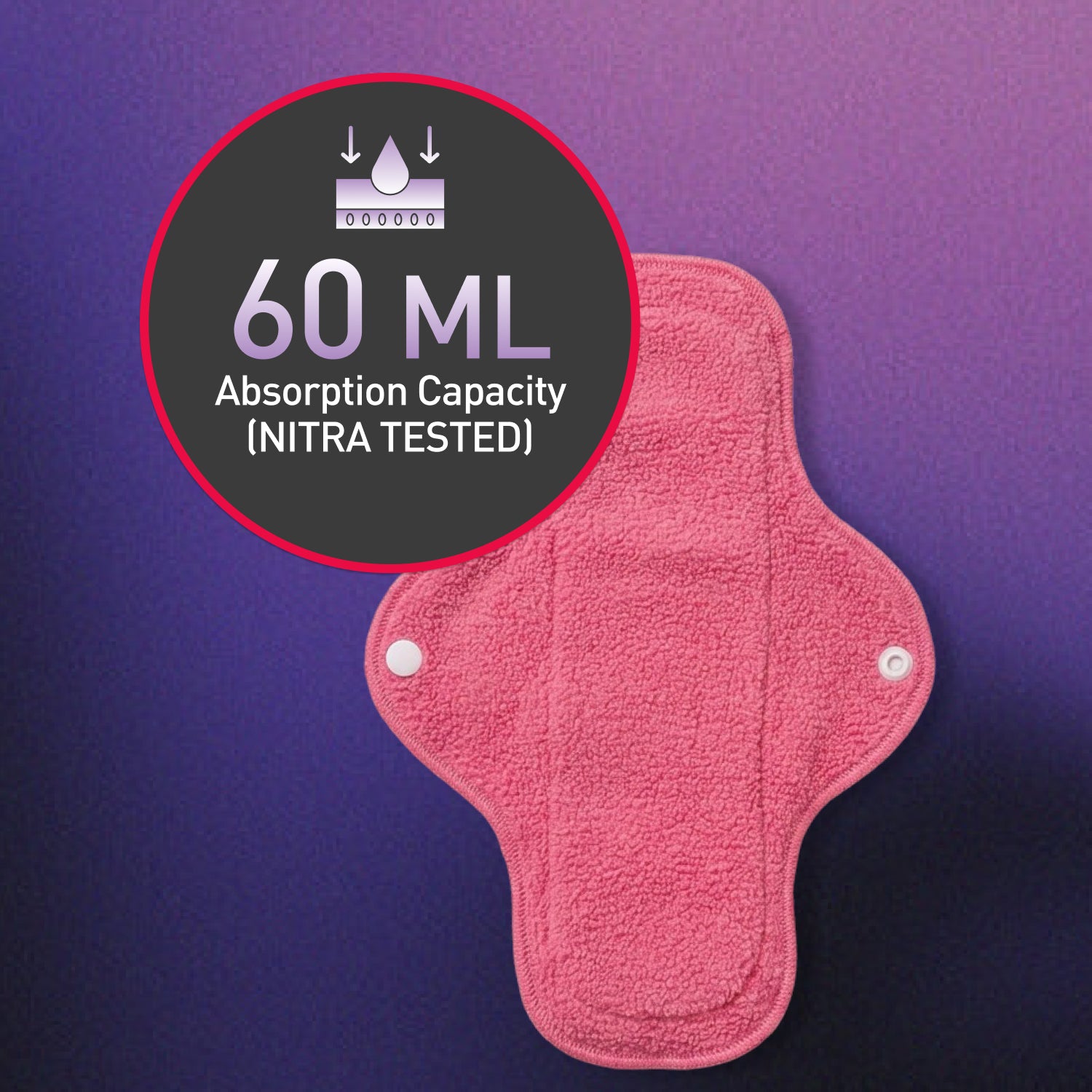 Reusable Sanitary Pads (1 Pack of 4 Pads)