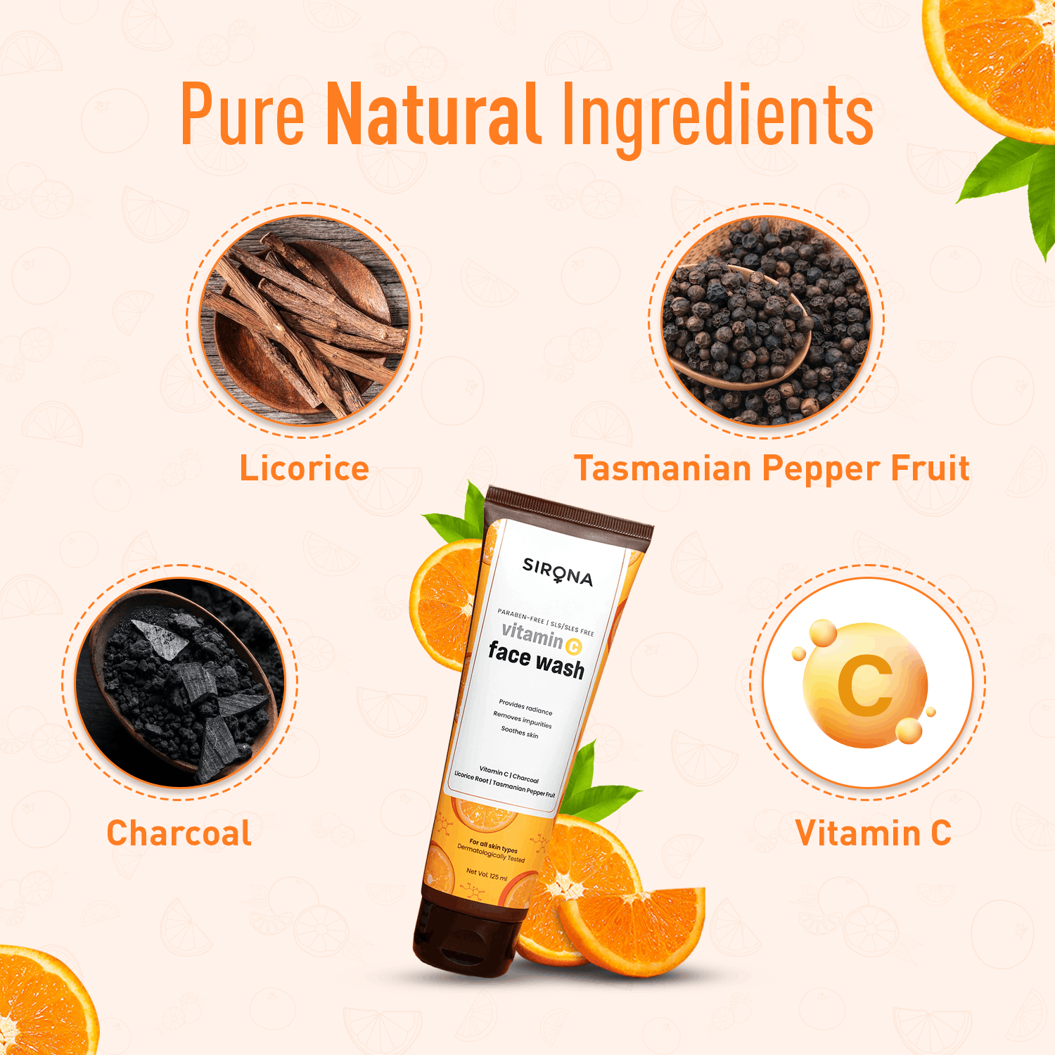 Sirona Revive and Brighten duo - Body Wash &amp; Face Wash, Vitamin C Personal Care Combo For All Skin Types, Removes Impurities, Enhance Radiance