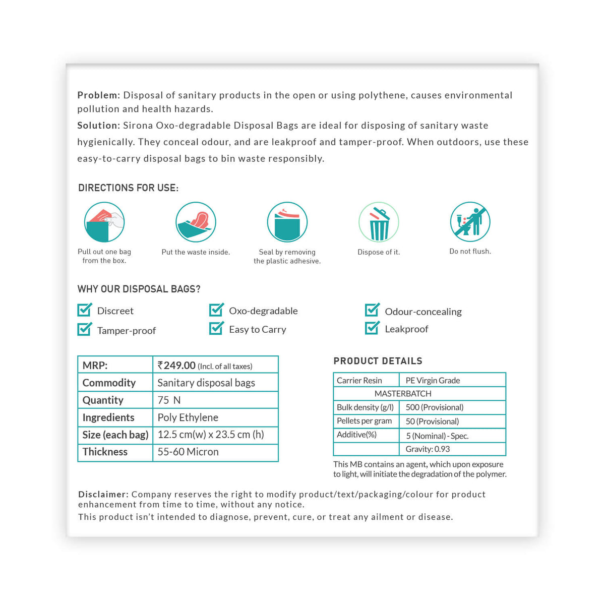 Sanitary and Diaper Disposal Bags