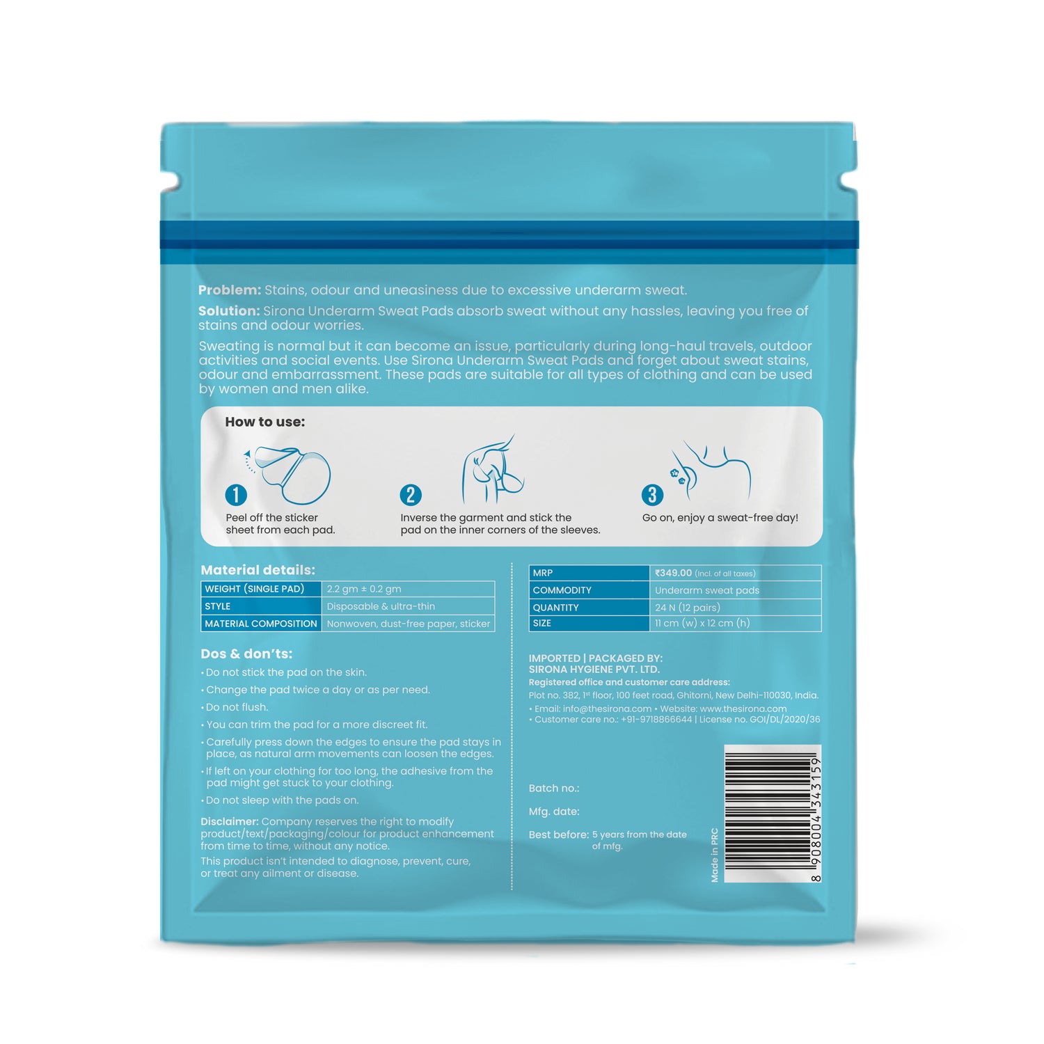 Sirona Underarm Sweat Pads