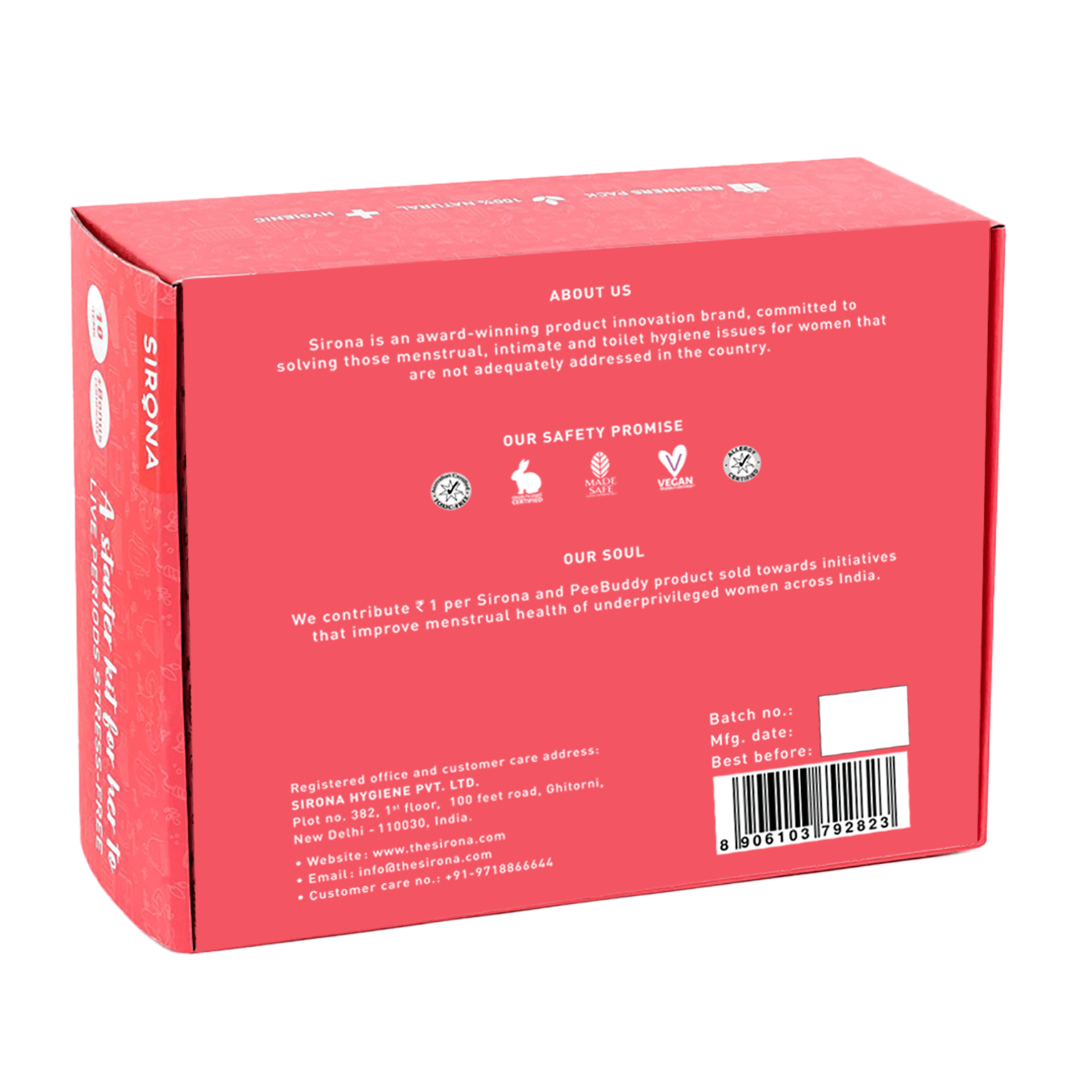 Sirona First Period Kit | Essential Menstrual Kit Includes Pads, Panty Liners, Period Panty, Intimate Wipes, Tampon, Pain Relief Patch